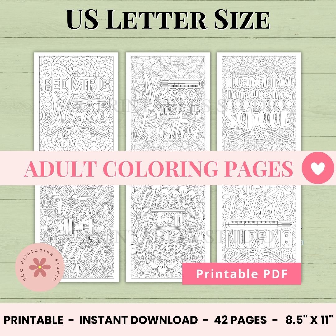 Nurse Appreciation Coloring Book 42 Funny, encouraging quotes tailored for nurses