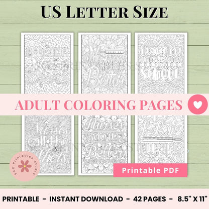 Nurse Appreciation Coloring Book 42 Funny, encouraging quotes tailored for nurses