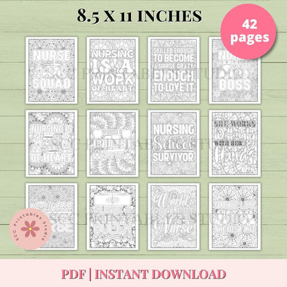 Nurse Appreciation Coloring Book 42 Funny, encouraging quotes tailored for nurses