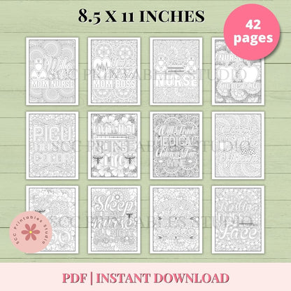 Nurse Appreciation Coloring Book 42 Funny, encouraging quotes tailored for nurses