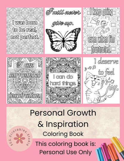 Empowering quote and mandala coloring design for women’s self-care

