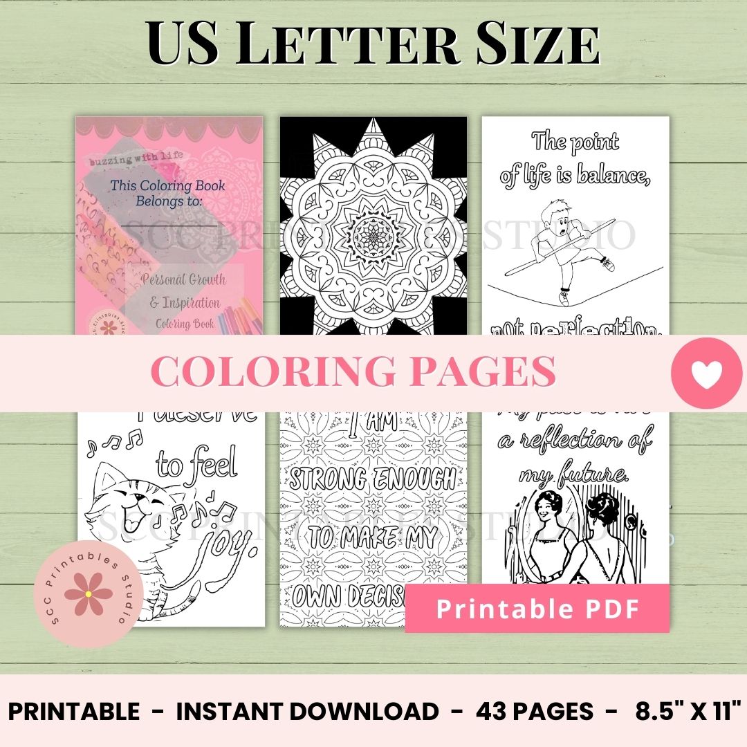 Empowering quote and mandala coloring design for women’s self-care


