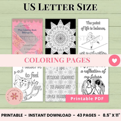 Empowering quote and mandala coloring design for women’s self-care

