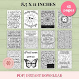 Empowering quote and mandala coloring design for women’s self-care

