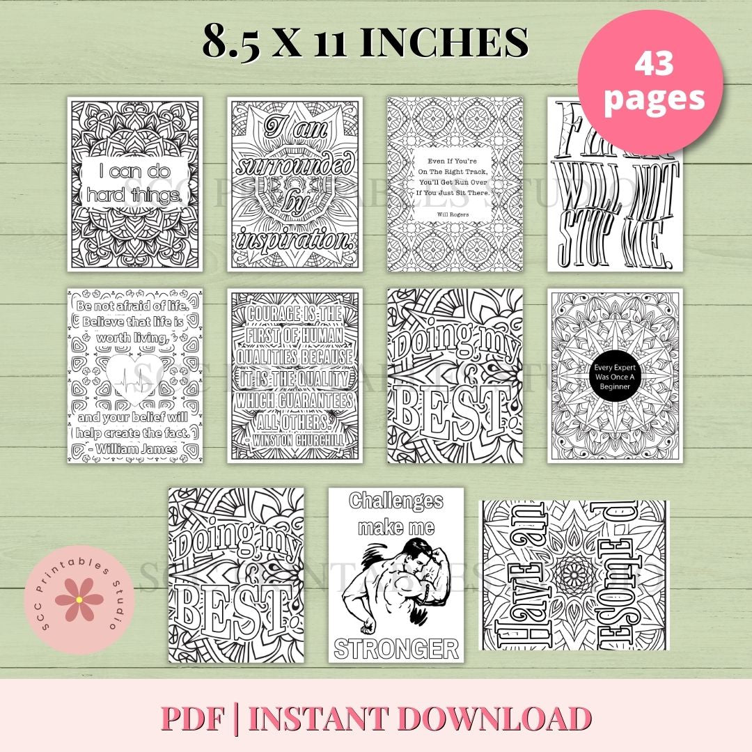 Empowering quote and mandala coloring design for women’s self-care

