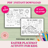 Christian Easter Activity Placemat – Printable Sunday School Worksheet for Kids’ Religious Learning