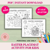Printable Christian Easter Activity Placemat – Sunday School Worksheet for Kids’ Religious Learning