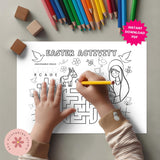 Printable Christian Easter Activity Placemat – Sunday School Worksheet for Kids’ Religious Learning