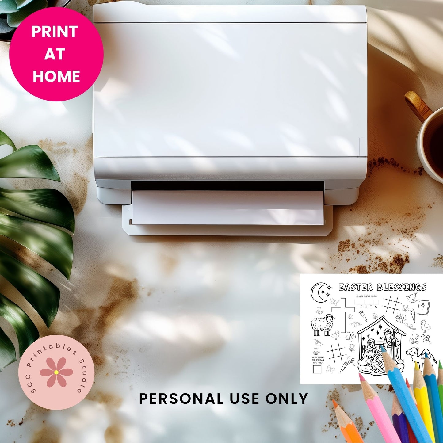 Printable Christian Easter Activity Placemat – Sunday School Worksheet for Kids’ Religious Learning