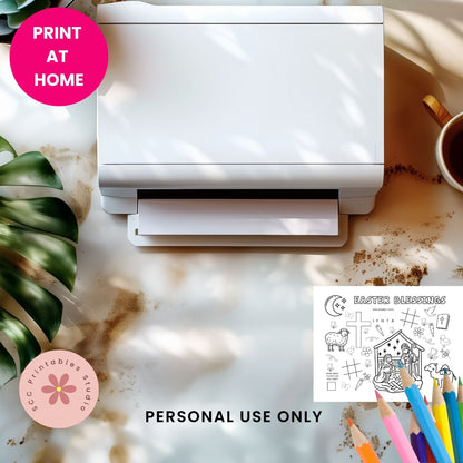 Printable Christian Easter Activity Placemat – Sunday School Worksheet for Kids’ Religious Learning