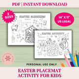 Printable Christian Easter Activity Placemat – Sunday School Worksheet for Kids’ Religious Learning