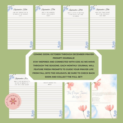 September Prayer Journal for Women – 30 Daily Prompts, Printable Faith Journal, Floral Christian PDF Download