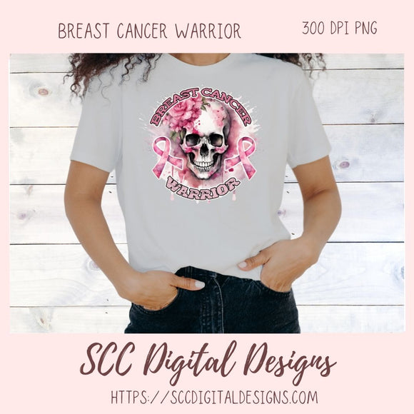 Breast Cancer Awareness: Breast Cancer Warrior Clipart PNG, DIY Gift for Surviror, Pink Ribbon T-shirt for Woman, Women Empowerment Clip Art