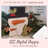 Bitty Snowman Shelf Sitter SVG, Glowforge and Laser Cutter Design, Instant Download Digital Woodworking Pattern, DIY Holiday Decor
