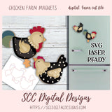 Chicken Farm Magnet SVG, DIY Farmhouse & Chicken Lover Gift, Glowforge and Laser Cutter Design, Instant Download Digital Woodworking Pattern