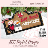 Cold Hands Warm Heart Sign SVG for Glowforge and Laser Cutters, Make Your Own Winter Decor with our 3D Snowman with Hot Cocoa Mug Sign with this Lasercut Design, Instant Download Digital Woodworking Pattern, Laser Ready SVG Craft Show Best Sellers