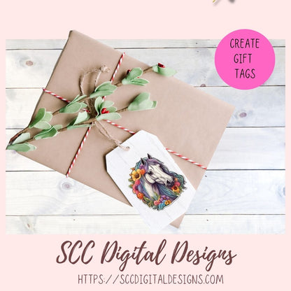 Horse Sticker Set 8 designs in 300 dpi png format