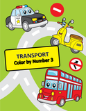 Color by Number Transportation #3 Printable Coloring Pages - Car, Truck, Airplane - Teacher Recourses - Home School Activities