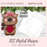 Reindeer Christmas Ornament SVG, Glowforge and Laser Cutter Design, Instant Download Woodworking Pattern, Digital Laser Cut File
