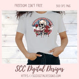 Freedom isn't Free Sublimation Clipart, Patriotic Skeleton Graphic for T-Shirts, Americana Skull Clip Art, Skull Sublimation PNG Designs, Instant Download Commercial Use Ar