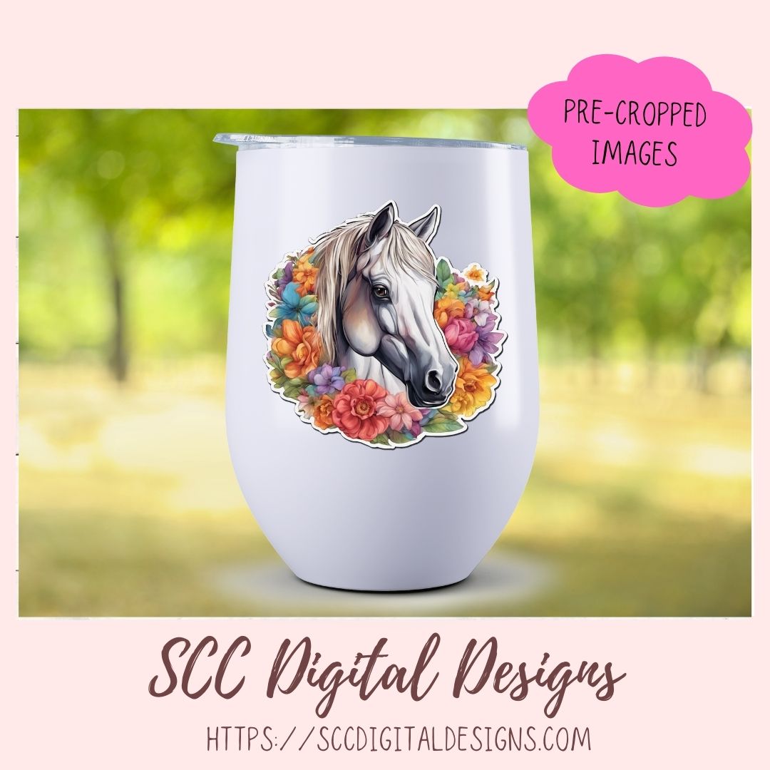 Horse Sticker Set 8 designs in 300 dpi png format