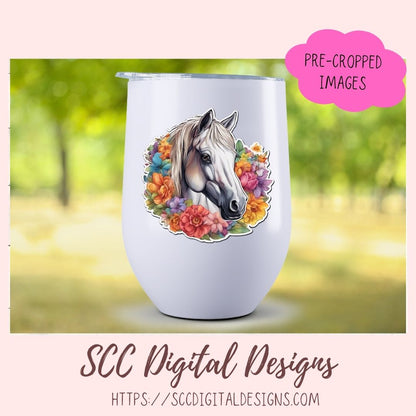 Horse Sticker Set 8 designs in 300 dpi png format