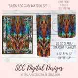 a set of three digital designs for a sublimation setOptical Illusion Brain Fog  20 oz Skinny Straight & Slanted Tumbler Sublimation PNG, Clipart Design for 11 oz & 15oz  Coffee Mug, Mental Health Awareness for Men & Women