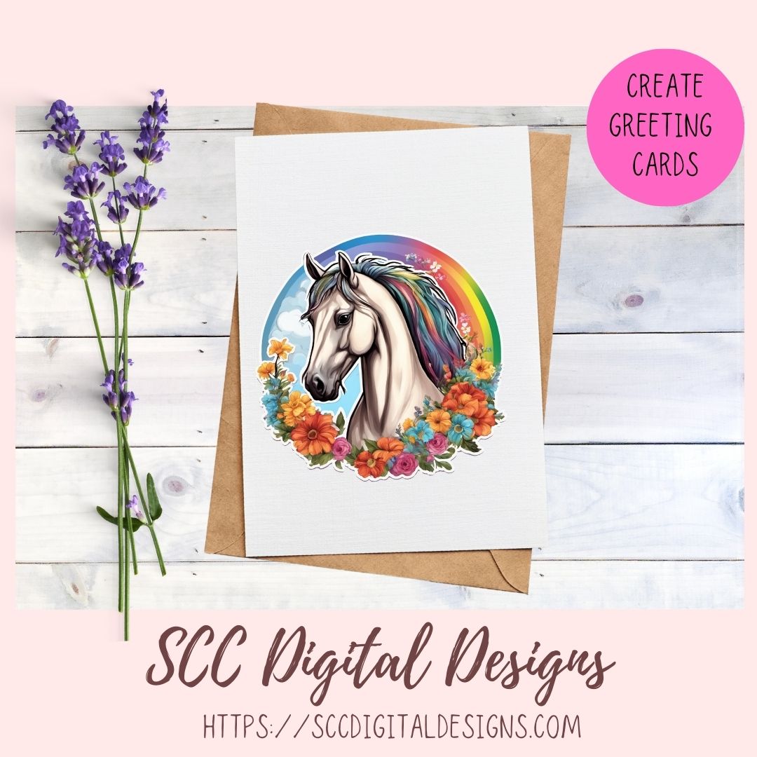 Horse Sticker Set 8 designs in 300 dpi png format