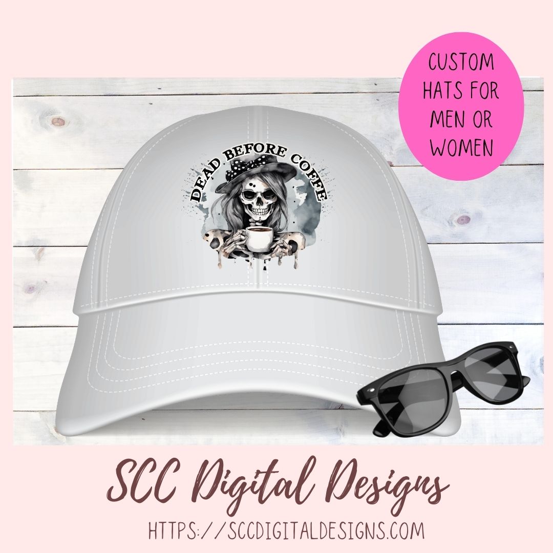 Dead Before Coffee Sublimation PNG Clipart, Quirky Skeleton Coffee Quote for T-Shirts for Men & Women,  DIY Gift for Mom, Instant Download Ccommercial Use Art