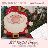 Bitty Santa Shelf Shitter SVG for Glowforge and Laser Cutters, Cute Christmas Design, Instant Download Digital Woodworking Pattern