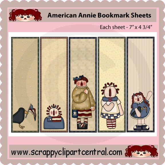 American Annie Printable Bookmarks - Printable Crow - Teacher Resources Printables - Bookmark pdf - School Bookmarks
