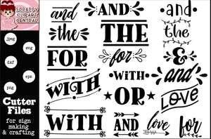 Catch Words Collection SVG - Sign and Crafting Making Templates - And The For With Love PNG