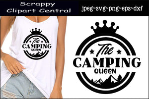 The Camping Queen SVG - DIY Glamper Crown T-Shirts, Hoodies, Coffee Mugs, Wine Glass & Tumblers -  Glamper Mugs & Tumblers - Mother's Day Gift