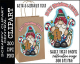 Sweet Treat Gnome Sublimation Clipart - Sweet Christmas Wishes Sublimation PNG, Digi Scrap, Scrapbook Elements, Commercial Use, Clip Art PNG, Instant Download