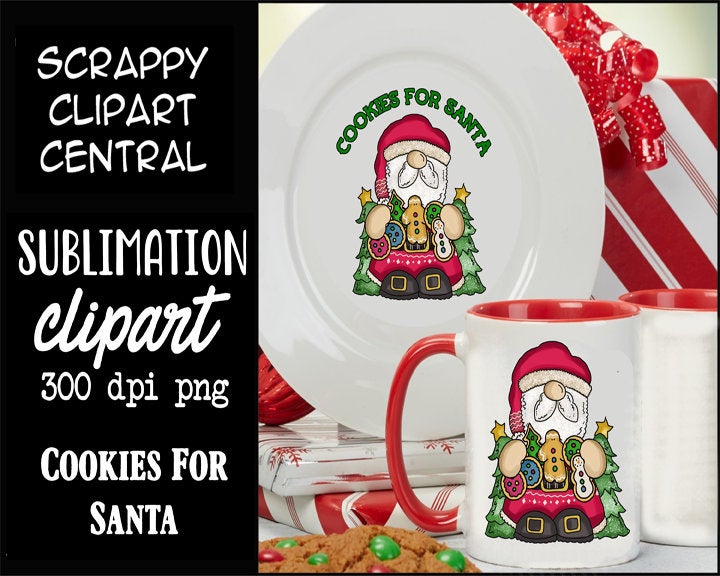 Santa’s Cookies Pattern Clear Glass Mug
