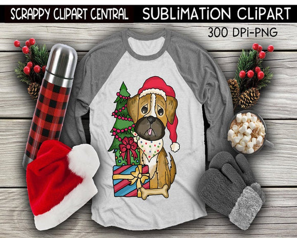 Christmas Dog Sublimation Clipart - Animal Lover Gift - Dog Lovers T-Shirt - Coffee Mug PNG - Create DIY Printables - Commercial Use