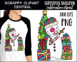Christmas Snowman Sublimation Clipart - Xmas Snowman T-Shirt - Coffee Mug PNG - Create DIY Printables - Commercial Use