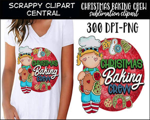 Christmas Baking Crew Sublimation Clipart - Christmas Cookies T-Shirt - Coffee Mug PNG - Create DIY Printables - Commercial Use