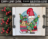 Christmas Tree Santa Sublimation Clipart - Santa's Sleigh T-Shirt - Coffee Mug PNG - Create DIY Printables -Personal & Commercial Use
