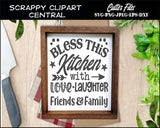 Bless This Kitchen With Love Laughter - Friends and Family SVG - House Warming Gift - Farmhouse Kitchen Decor