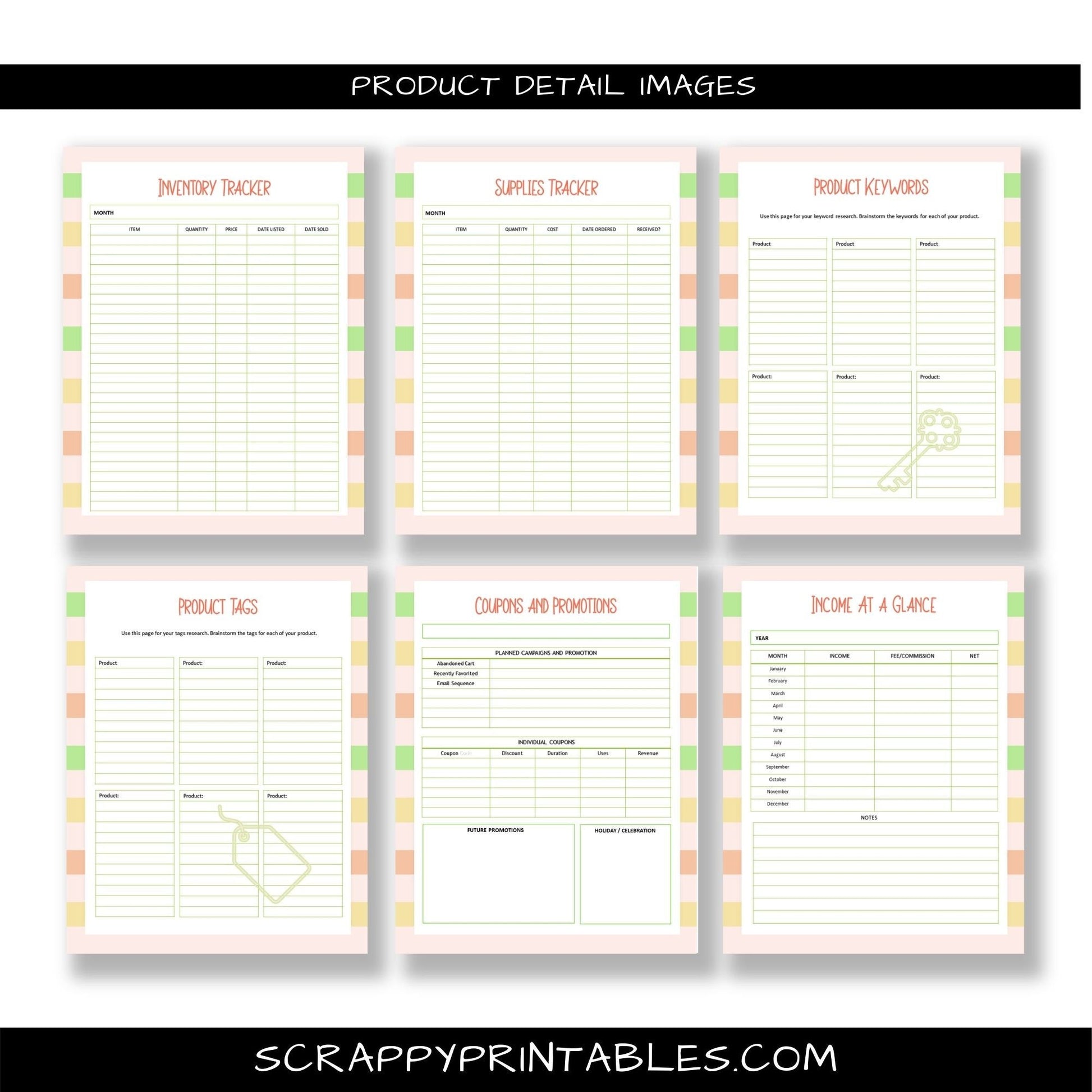 Inspirational Printable On-Line Store Owner Planner - Brand Vision, Monthly Goals,  Store Policies, Email Mktg Planner, Social Media  & More