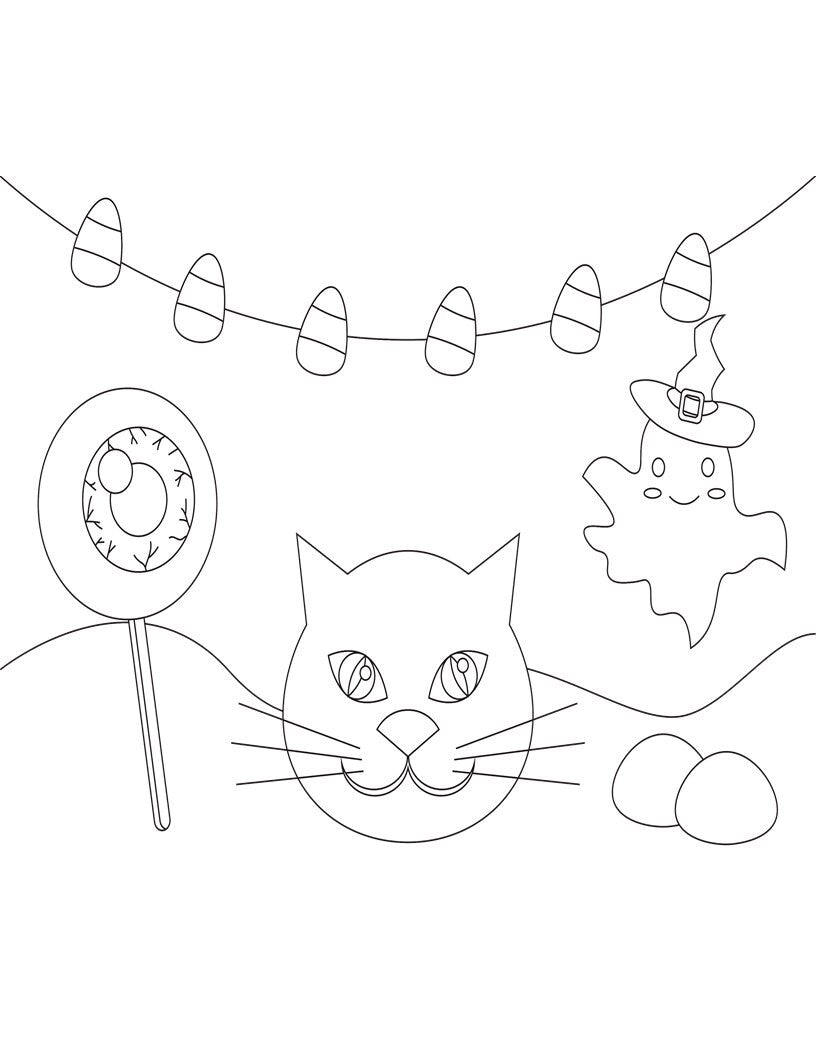 Happy Haunting Coloring Pages Print at Home for Kids, Halloween Home School & Day Care Activities, Teacher Resources Preschool
