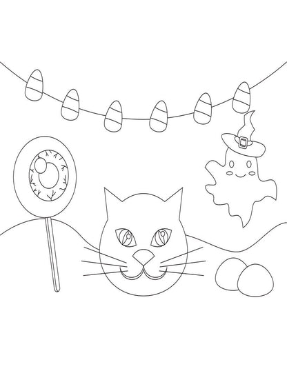 Happy Haunting Coloring Pages Print at Home for Kids, Halloween Home School & Day Care Activities, Teacher Resources Preschool