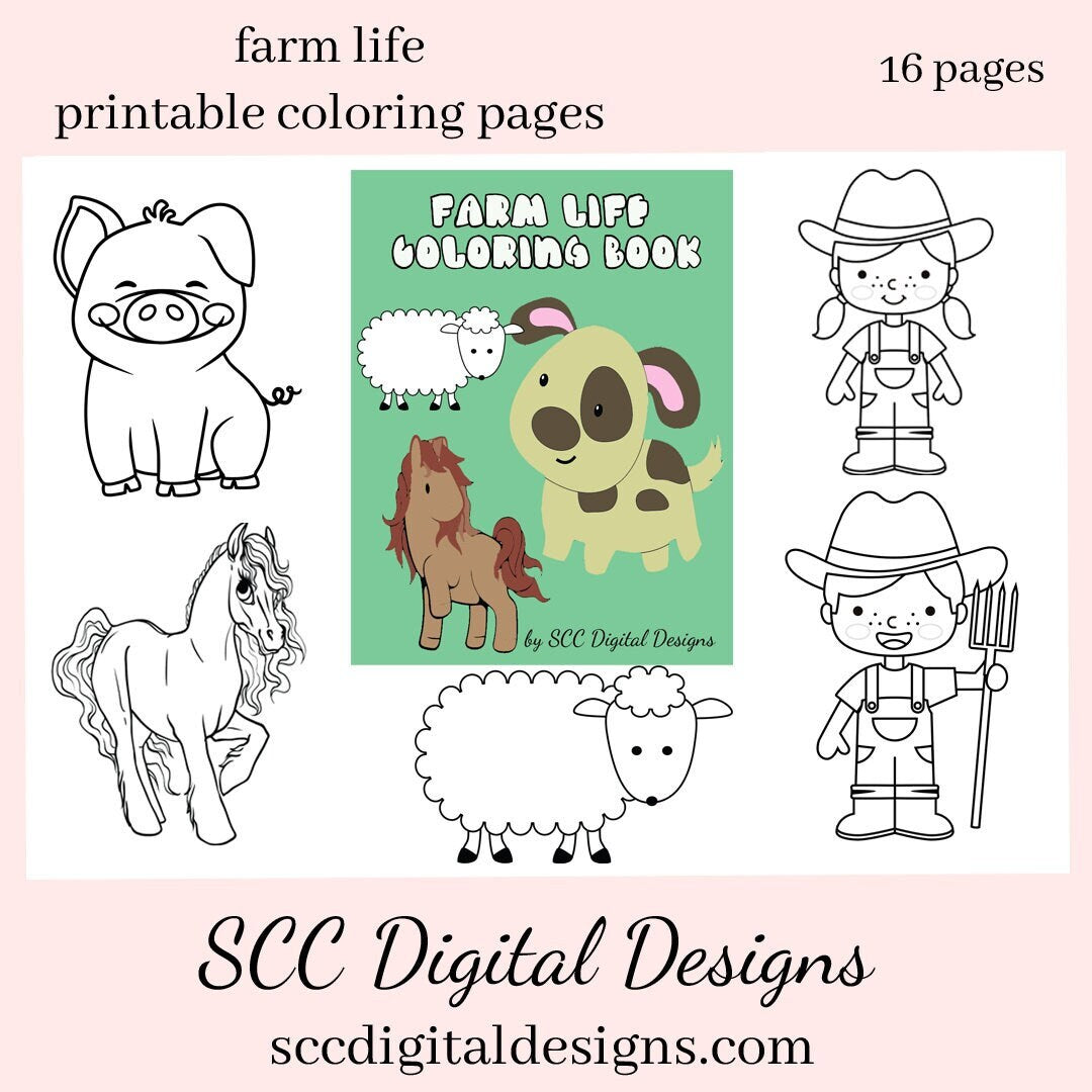 Farm Treats Printable Adult Coloring Page From (Instant Download) 