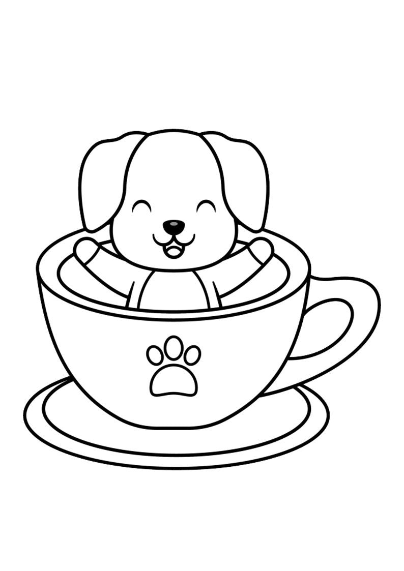 Dogs Coloring Pages for Kids, Home School Printables & Day Care Activities, Teacher Recourses Preschool, Baby Animals Children's Story Book 