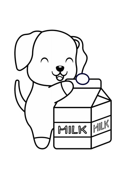 Dogs Coloring Pages for Kids, Home School Printables & Day Care Activities, Teacher Recourses Preschool, Baby Animals Children's Story Book 