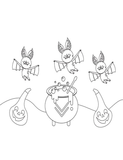 Happy Haunting Coloring Pages Print at Home for Kids, Halloween Home School & Day Care Activities, Teacher Resources Preschool