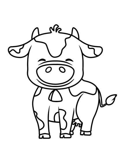 Printable Coloring Pages Print at Home for Kids, Farm Animals Home School & Day Care Activities, Teacher Resources Preschool, Cow Horse Pig