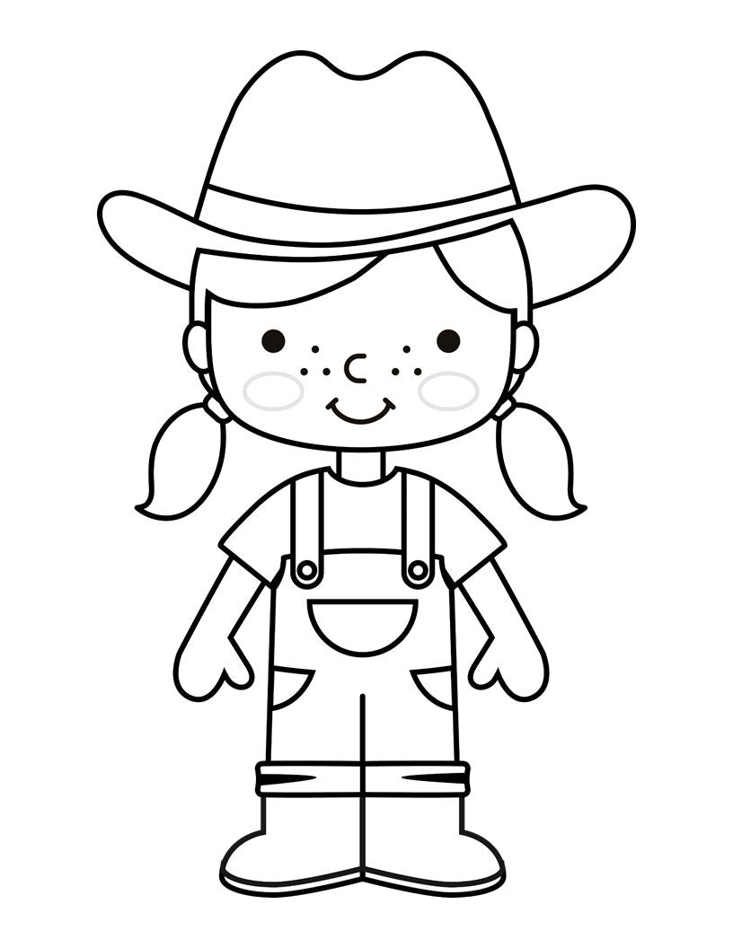Printable Coloring Pages Print at Home for Kids, Farm Animals Home School & Day Care Activities, Teacher Resources Preschool, Cow Horse Pig