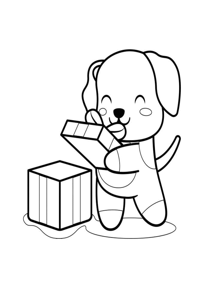 Dogs Coloring Pages for Kids, Home School Printables & Day Care Activities, Teacher Recourses Preschool, Baby Animals Children's Story Book 